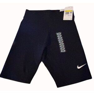 Nike Womens Tight Fit High Rise 8" Length Shorts SZ Small Cotton/Polyester Black